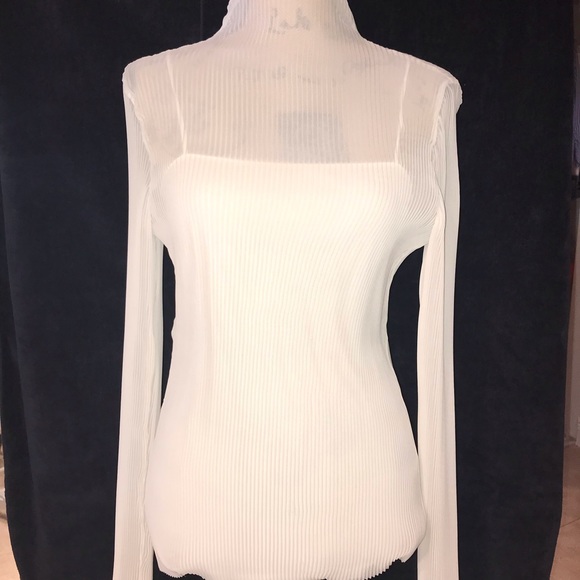Exclusive Akris rib-knitted  delicate  White Sweater/Blouse New - Picture 2 of 3
